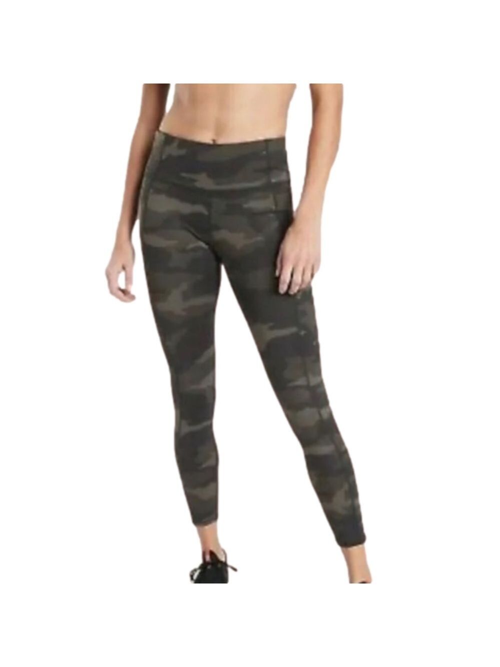 Athleta Contender 7/8 Tight Legging Camo Green Medium